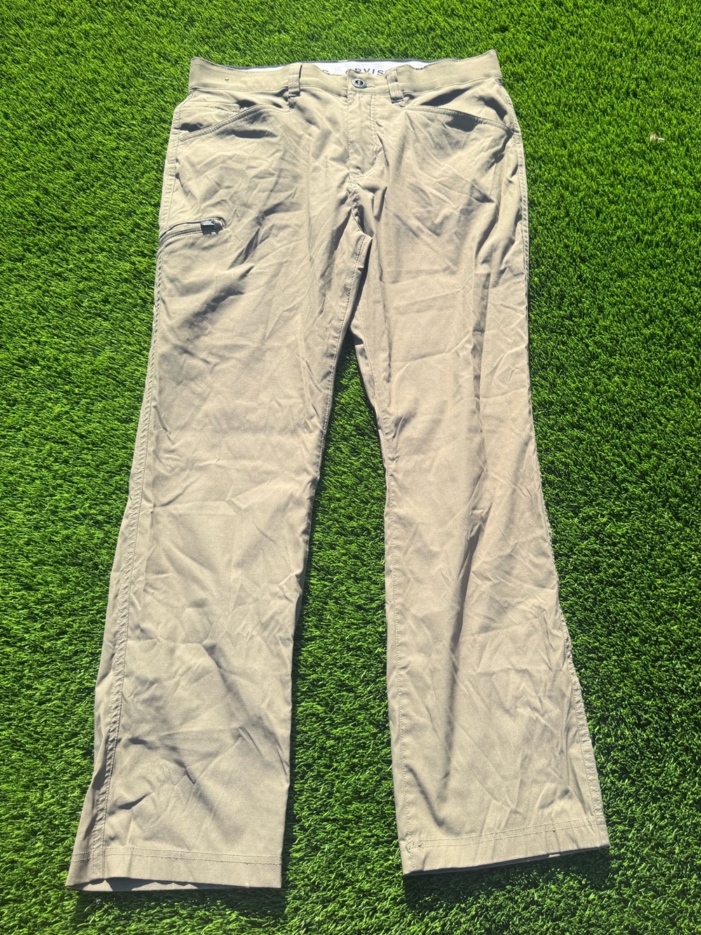 Orvis Men’s olive Khaki lightweight trek trench pants 34x30